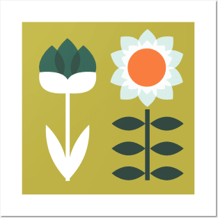 Set Sun Olive Flower Posters and Art